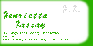 henrietta kassay business card